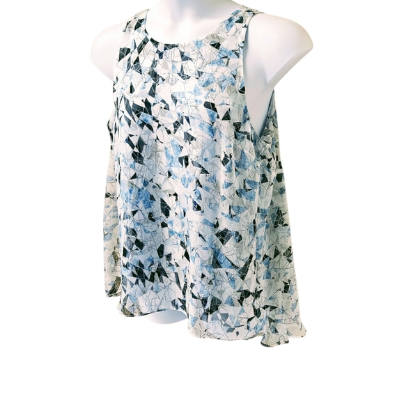 VINCE CAMUTO Women's New Sleeveless Geometric Print Double Layer Hi- Lo Tank Top - Picture 13 of 13